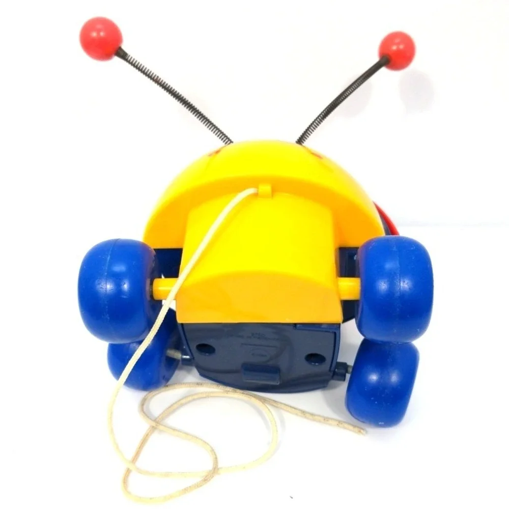 VTG 1992 Fisher-Price Ladybug Pull Toy 5750 Bouncy Antennae Toddler Rolling Toy